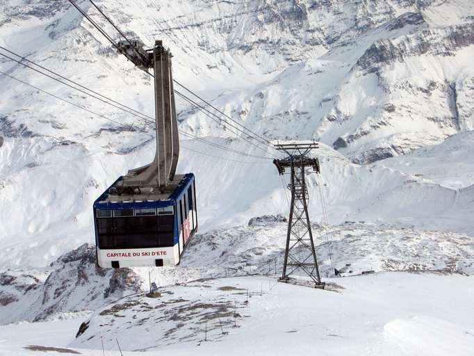 Gondel zum Grand Motte bei Tignes