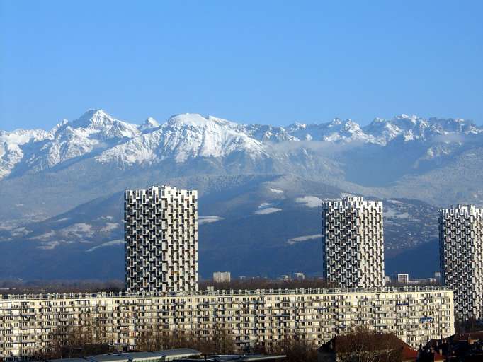 Gedrängtes Wohnen in Grenoble