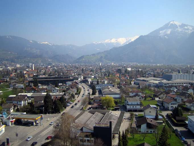 Dornbirn ist - wie das Alpenrheintal generell - sehr dicht besiedelt