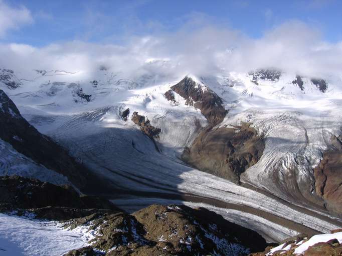 Palon della Mare (3.704m) und Ghiacciaio dei Forni in der Ortlergruppe