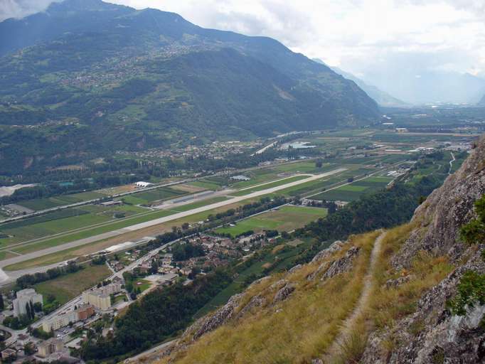 Sion Airport, in the Plaine du Rhône