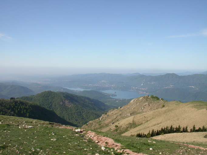 View from Monte Mottarone (1.491m) to the Lago d'Orta