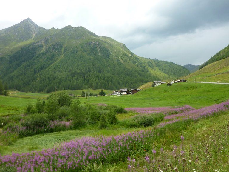 it:Weiler Haggen (Gemeinde St. Sigmund i.S.) an der Einmündung des Kraspestales; im Hintergrund der Gaiskogel