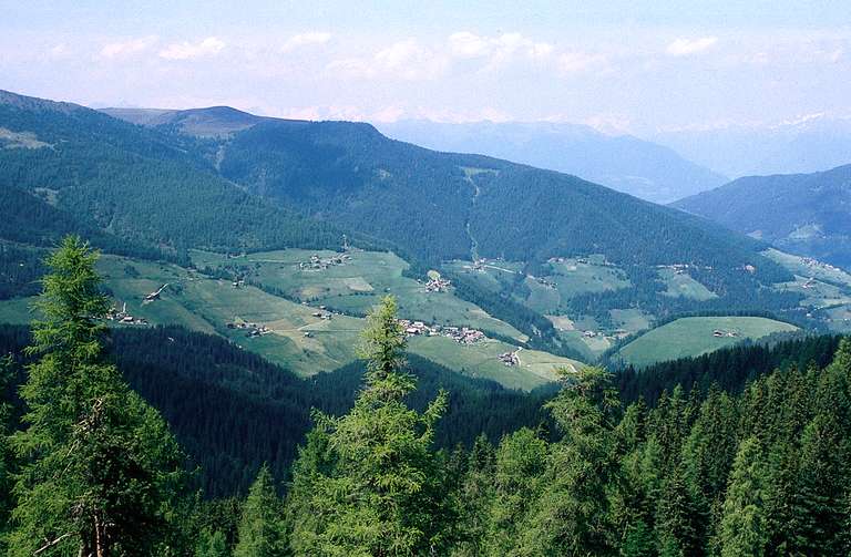 Panoramablick Wellschellen, Gadertal, Enneberg/Mareo