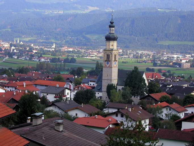 Thaur, con vista sulla città di Hall