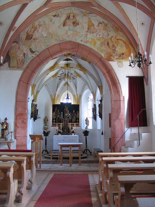 Pilgrimage church St. Quirin inside, Sellrain