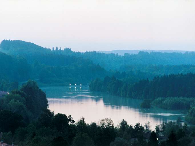 Reservoir of the Isar river near Bad Toelz