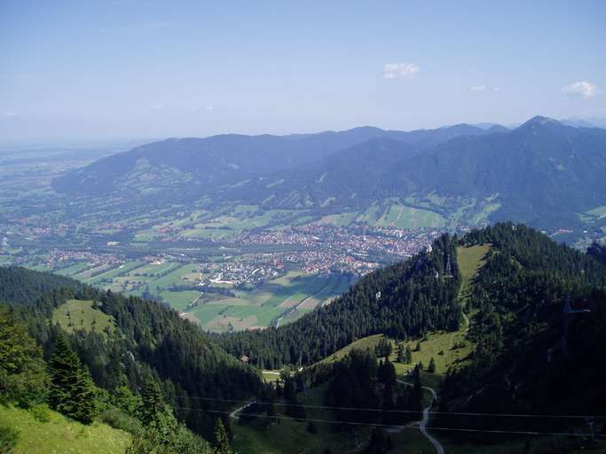 View from Brauneck (1556 m) to Lenggries