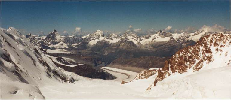 Monte Rosa e vista su Matterhorn