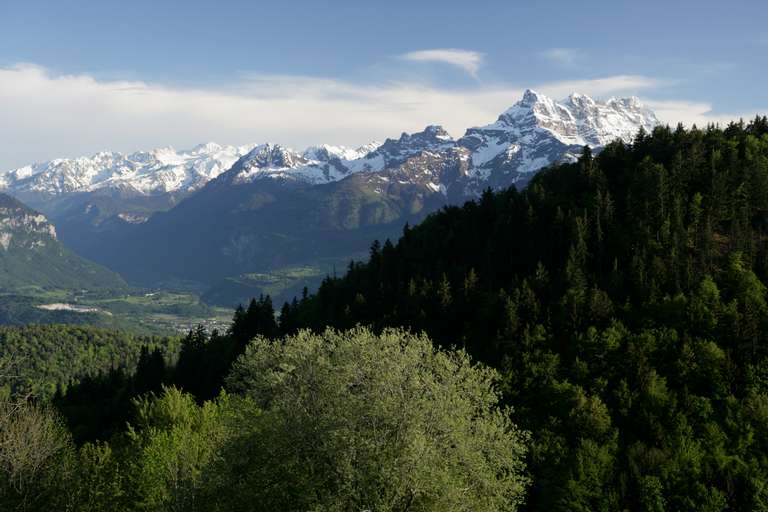 Blick auf den Weiler Veyges bei Leysin in den Waadtländer Alpen