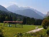 Wald Colrotondo und Breitkofel (1.988m) in den Julischen Alpen (Bild: Lars Keller)